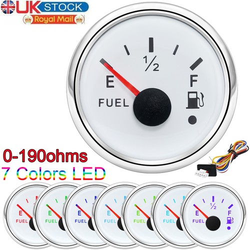 52mm white fuel - fuel, gauge