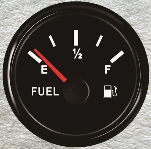 Black universal fuel gauge - black,
